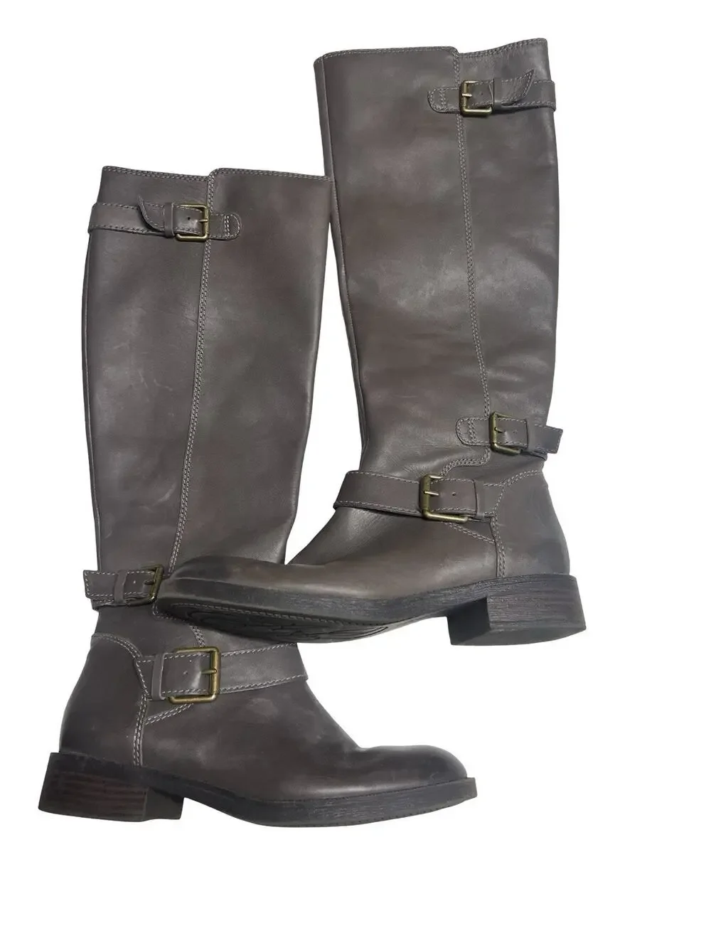 ENZO ANGIOLINI Easayin Leather Knee High Zip Riding Boots Size 7